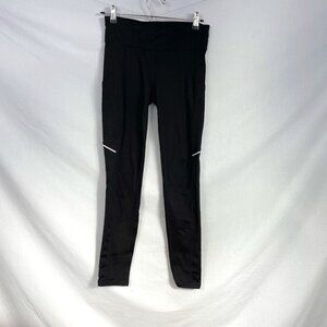 Xersion Women's Fitted Black with White Reflectors Yoga Running Pants Size S